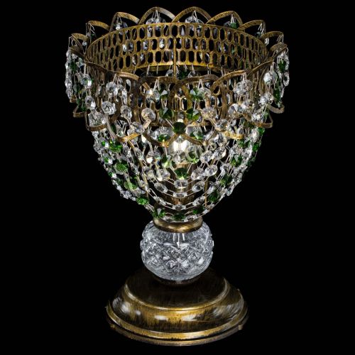 Настольная лампа Астра ажур №1 под бронзу Зеленая в Кирове Гусь Хрустальный