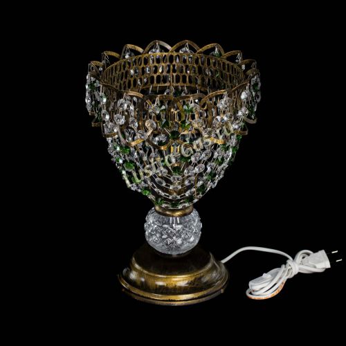 Настольная лампа Астра ажур №1 под бронзу Зеленая в Кирове Гусь Хрустальный
