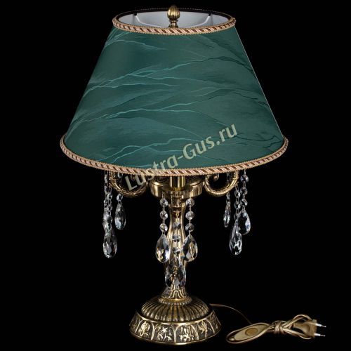 Бронзовая настольная лампа Аврора №3 Баден с абажуром в Кирове Гусь Хрустальный