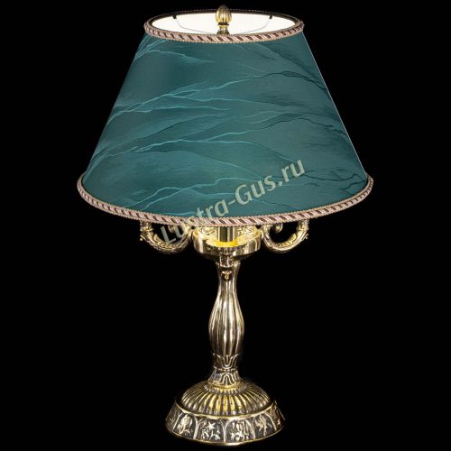 Бронзовая настольная лампа Аврора №3 с абажуром в Кирове Гусь Хрустальный