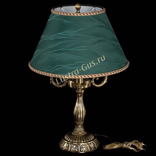 Бронзовая настольная лампа Аврора №3 с абажуром в Кирове Гусь Хрустальный