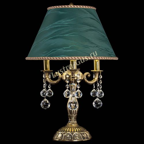Бронзовая настольная лампа Аврора №3 Шар с абажуром в Кирове Гусь Хрустальный