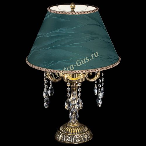 Бронзовая настольная лампа Аврора №3 Журавлик с абажуром в Кирове Гусь Хрустальный