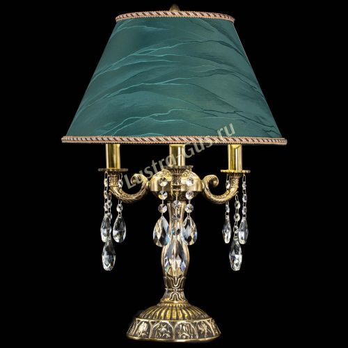 Бронзовая настольная лампа Аврора №3 Журавлик с абажуром в Кирове Гусь Хрустальный