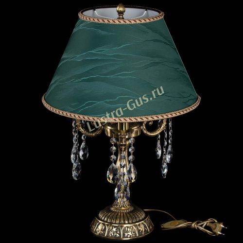 Бронзовая настольная лампа Аврора №3 Журавлик с абажуром в Кирове Гусь Хрустальный