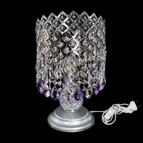 Настольная лампа Корона №1 фиолетовая в Кирове Гусь Хрустальный