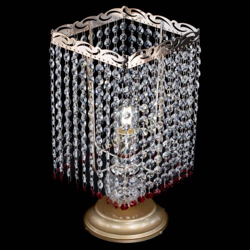 Настольная лампа Квадрат оптикон №1 красная в Кирове Гусь Хрустальный