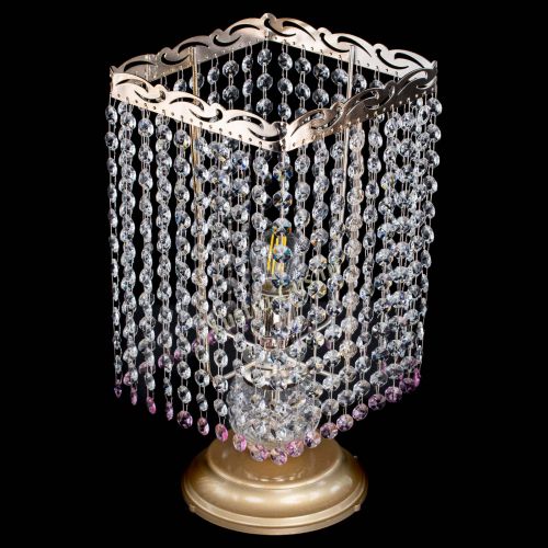 Настольная лампа Квадрат оптикон №1 розовая в Кирове Гусь Хрустальный