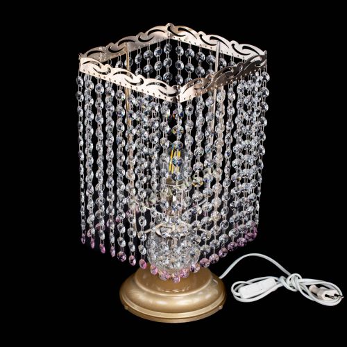 Настольная лампа Квадрат оптикон №1 розовая в Кирове Гусь Хрустальный