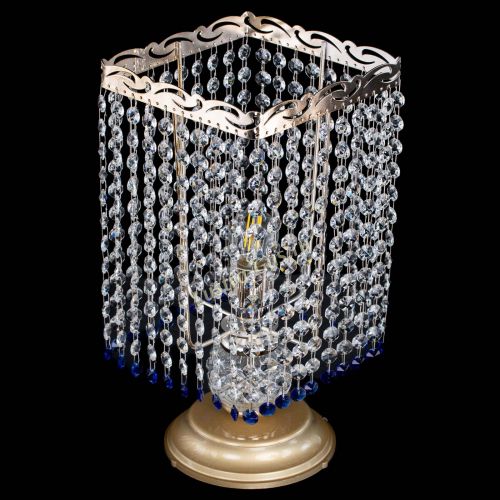 Настольная лампа Квадрат оптикон №1 синяя в Кирове Гусь Хрустальный