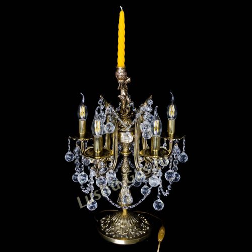 Бронзовая настольная лампа Луиза №5/2 шар в Кирове Гусь Хрустальный