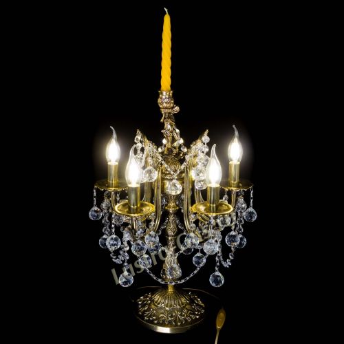 Бронзовая настольная лампа Луиза №5/2 шар в Кирове Гусь Хрустальный