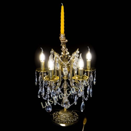 Бронзовая настольная лампа Луиза №5/2 журавлик в Кирове Гусь Хрустальный