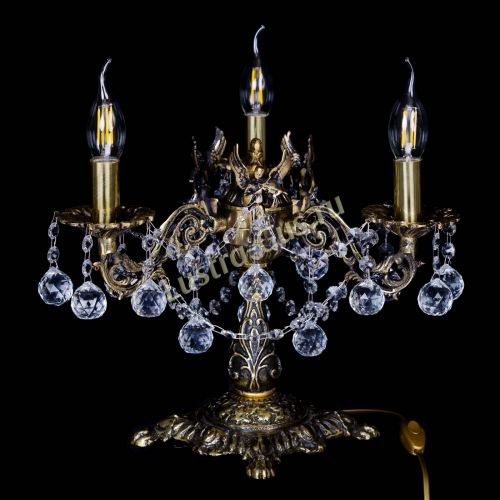 Бронзовая настольная лампа Муза №3 шар в Кирове Гусь Хрустальный