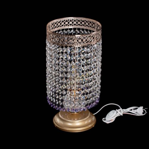 Настольная лампа Венеция оптикон №1 фиолетовая в Кирове Гусь Хрустальный
