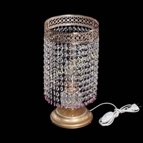 Настольная лампа Венеция оптикон №1 розовая в Кирове Гусь Хрустальный
