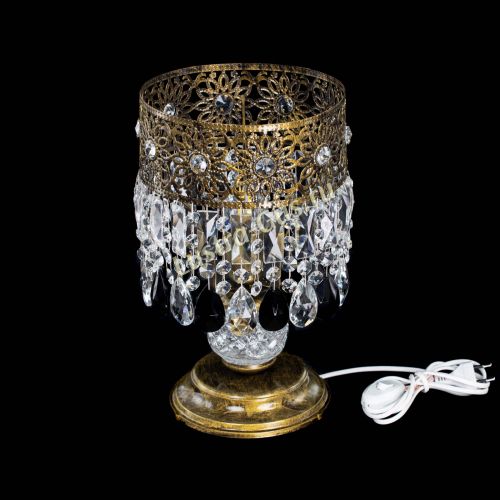 Настольная лампа Восток с пластинками под бронзу Черная в Кирове Гусь Хрустальный