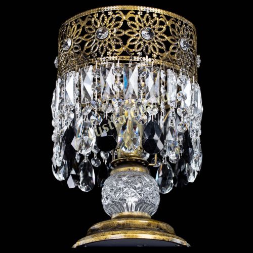 Настольная лампа Восток с пластинками под бронзу Черная в Кирове Гусь Хрустальный