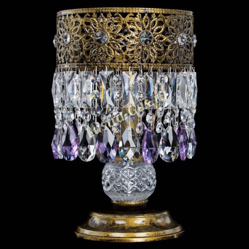 Настольная лампа Восток с пластинками под бронзу Фиолетовая в Кирове Гусь Хрустальный