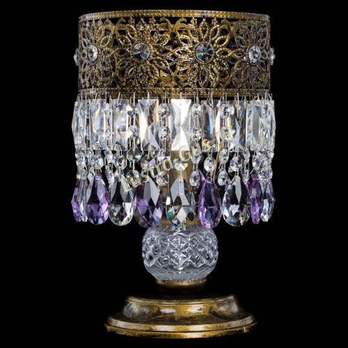Настольная лампа Восток с пластинками под бронзу Фиолетовая в Кирове Гусь Хрустальный