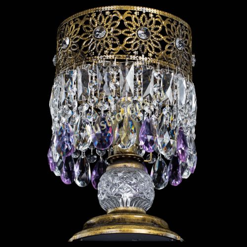 Настольная лампа Восток с пластинками под бронзу Фиолетовая в Кирове Гусь Хрустальный