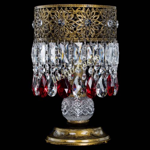 Настольная лампа Восток с пластинками под бронзу Красная в Кирове Гусь Хрустальный