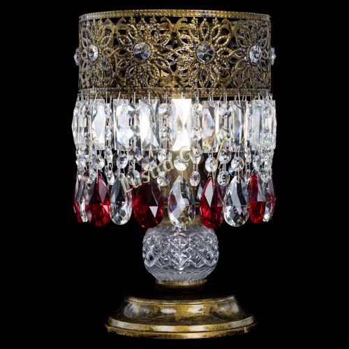 Настольная лампа Восток с пластинками под бронзу Красная в Кирове Гусь Хрустальный