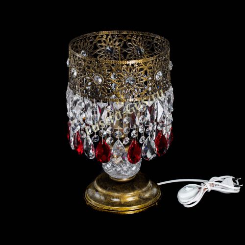 Настольная лампа Восток с пластинками под бронзу Красная в Кирове Гусь Хрустальный