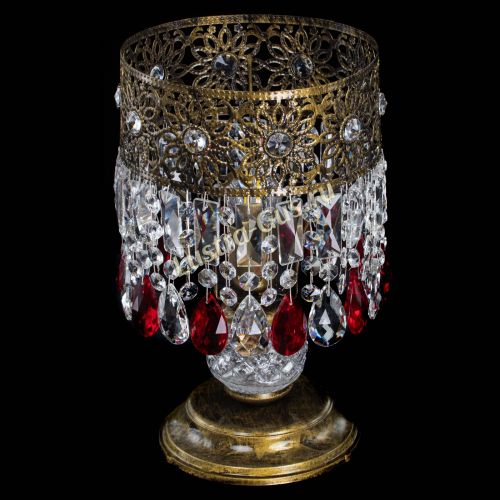 Настольная лампа Восток с пластинками под бронзу Красная в Кирове Гусь Хрустальный