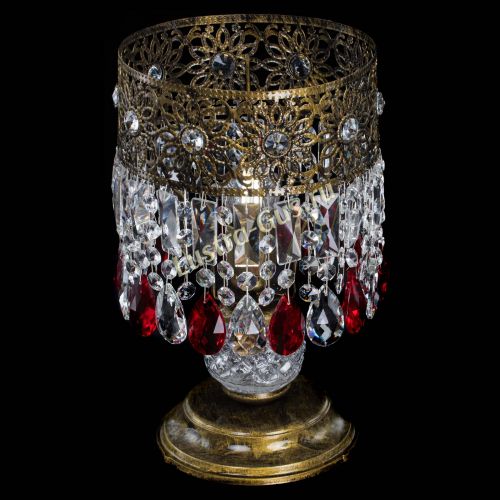 Настольная лампа Восток с пластинками под бронзу Красная в Кирове Гусь Хрустальный
