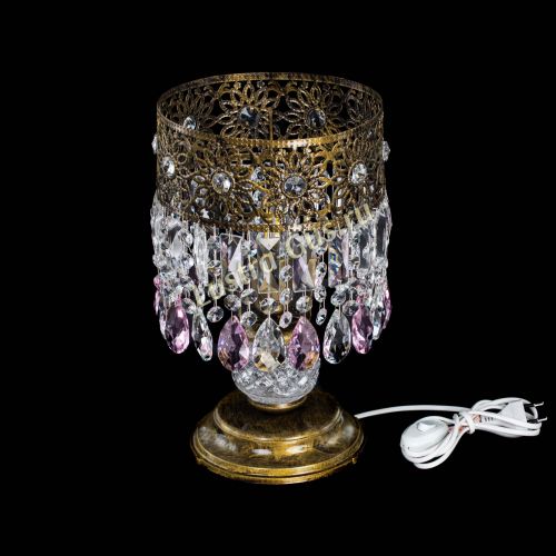 Настольная лампа Восток с пластинками под бронзу Розовая в Кирове Гусь Хрустальный