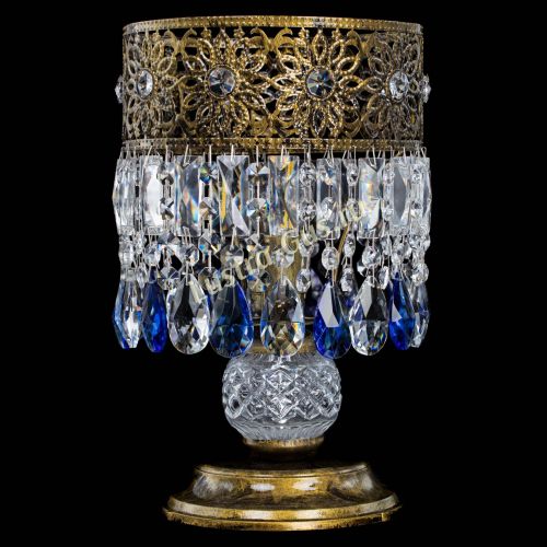 Настольная лампа Восток с пластинками под бронзу Синяя в Кирове Гусь Хрустальный