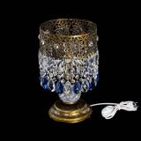 Настольная лампа Восток с пластинками под бронзу Синяя в Кирове