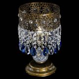 Настольная лампа Восток с пластинками под бронзу Синяя в Кирове