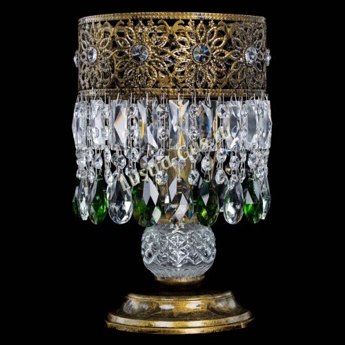 Настольная лампа Восток с пластинками под бронзу Зеленая в Кирове Гусь Хрустальный