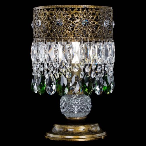 Настольная лампа Восток с пластинками под бронзу Зеленая в Кирове Гусь Хрустальный