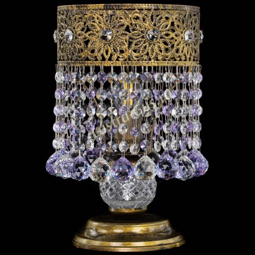 Настольная лампа Восток с шарами под бронзу Фиолетовая в Кирове Гусь Хрустальный