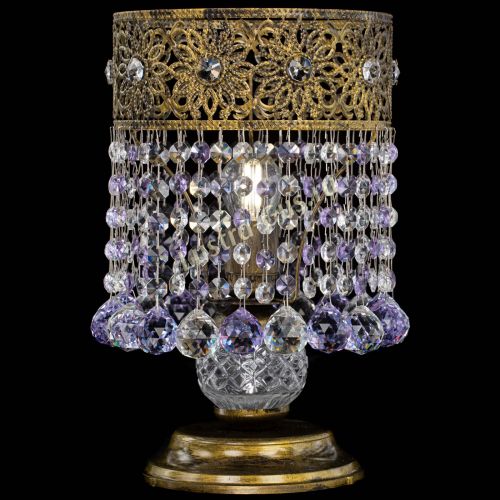 Настольная лампа Восток с шарами под бронзу Фиолетовая в Кирове Гусь Хрустальный
