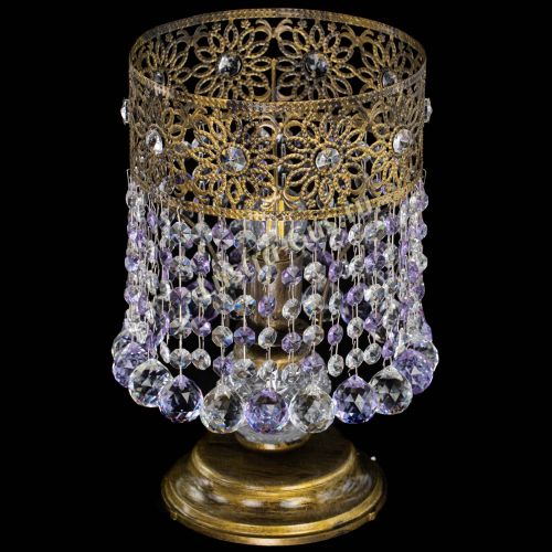 Настольная лампа Восток с шарами под бронзу Фиолетовая в Кирове Гусь Хрустальный