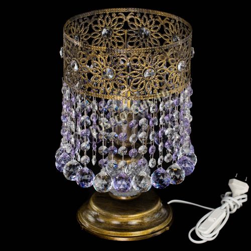 Настольная лампа Восток с шарами под бронзу Фиолетовая в Кирове Гусь Хрустальный