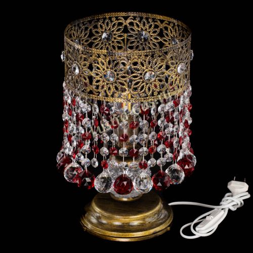 Настольная лампа Восток с шарами под бронзу Красная в Кирове Гусь Хрустальный