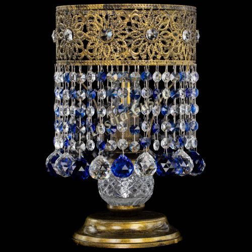 Настольная лампа Восток с шарами под бронзу Синяя в Кирове Гусь Хрустальный