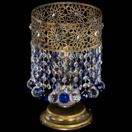 Настольная лампа Восток с шарами под бронзу Синяя в Кирове Гусь Хрустальный