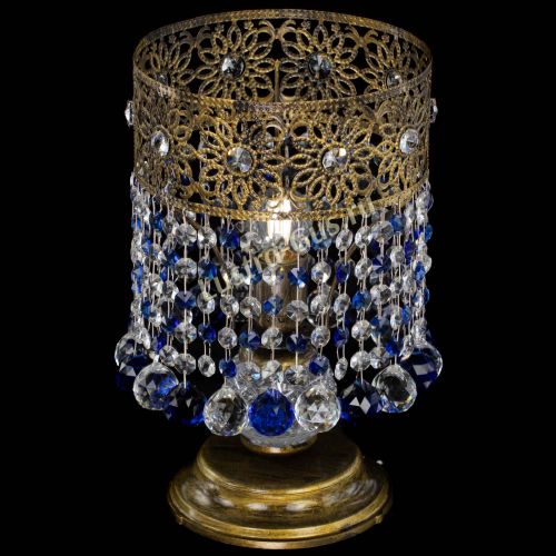 Настольная лампа Восток с шарами под бронзу Синяя в Кирове Гусь Хрустальный