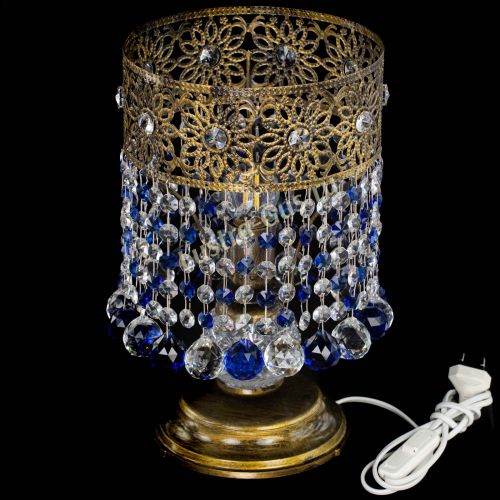 Настольная лампа Восток с шарами под бронзу Синяя в Кирове Гусь Хрустальный