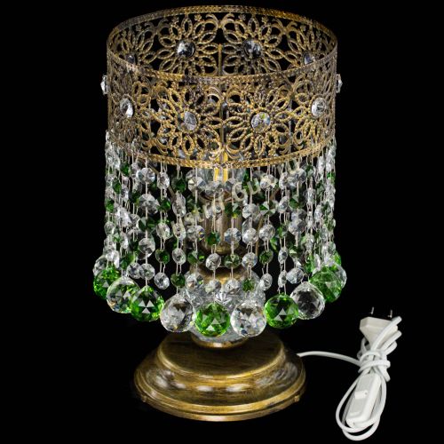 Настольная лампа Восток с шарами под бронзу Зеленая в Кирове Гусь Хрустальный