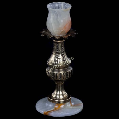 Подсвечник бронзовый Оникс №1 в Кирове Гусь Хрустальный