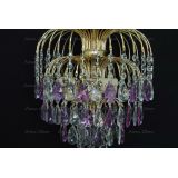 Люстра Хрустальные брызги с подвесом журавлик фиолетовый в Кирове