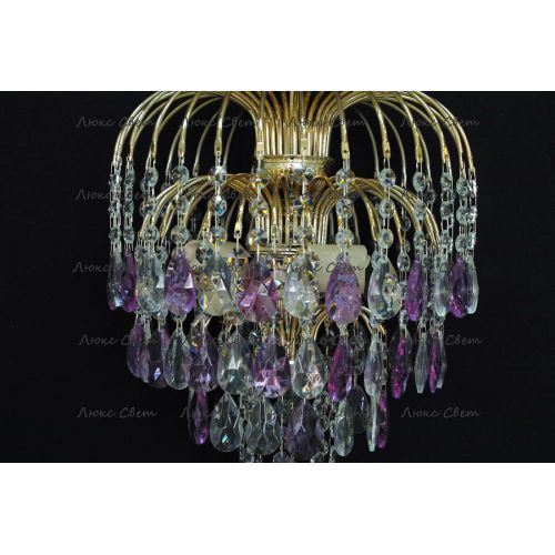 Люстра Хрустальные брызги с подвесом журавлик фиолетовый в Кирове Гусь Хрустальный