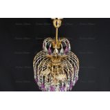 Люстра Хрустальные брызги с подвесом журавлик фиолетовый в Кирове